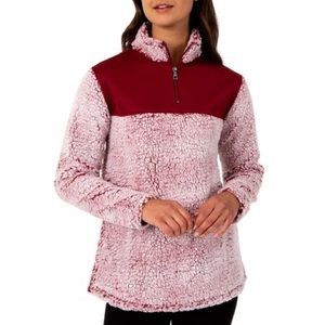 ❄️1/4 Zip Plush Red Pullover Jacket